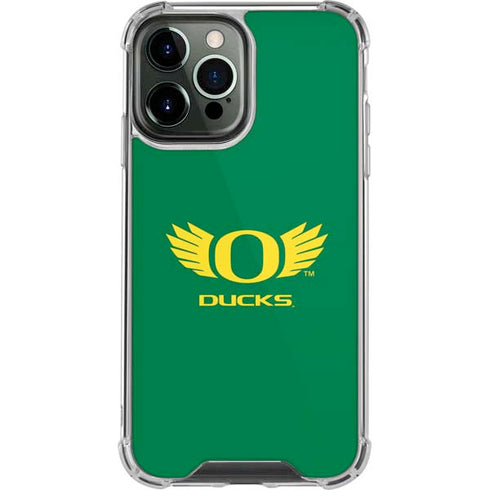 University of Oregon Ducks Green iPhone 13 Pro Max Clear Case